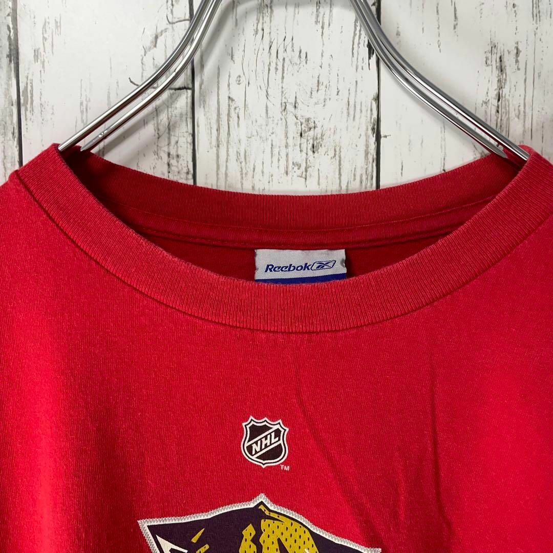 Reebok(リーボック)のReebok USA古着 NHLフロリダパンサーズTシャツ カナダ製 L 赤 メンズのトップス(Tシャツ/カットソー(半袖/袖なし))の商品写真