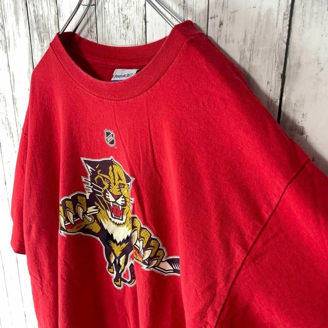 Reebok(リーボック)のReebok USA古着 NHLフロリダパンサーズTシャツ カナダ製 L 赤 メンズのトップス(Tシャツ/カットソー(半袖/袖なし))の商品写真