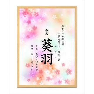 ★世界に一つだけの命名書 ✩.*˚ 命名紙 かわいい お七夜 百日祝い(命名紙)