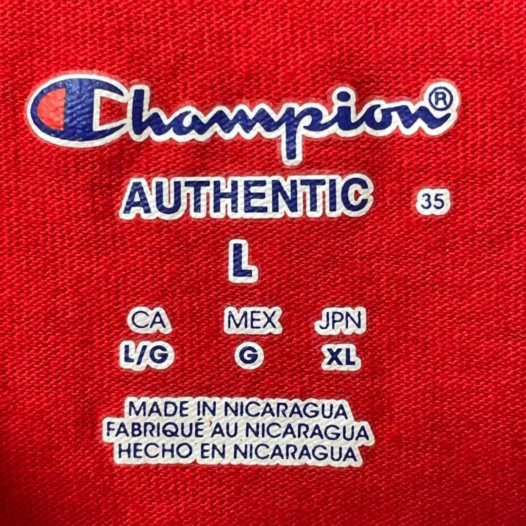 Champion(チャンピオン)のChampion USA古着 ロゴプリントTシャツ 刺繍 XL 赤 メンズ メンズのトップス(Tシャツ/カットソー(半袖/袖なし))の商品写真