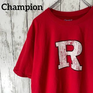 チャンピオン(Champion)のChampion USA古着 ロゴプリントTシャツ 刺繍 XL 赤 メンズ(Tシャツ/カットソー(半袖/袖なし))