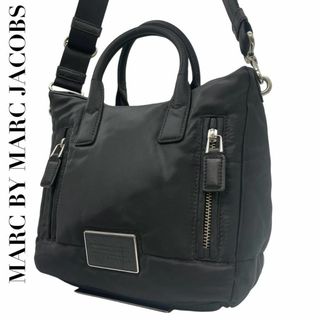 マークバイマークジェイコブス(MARC BY MARC JACOBS)の極美品　マークバイマークジェイコブス　j 黒　斜め掛け　ハンドバッグ　2way(ハンドバッグ)