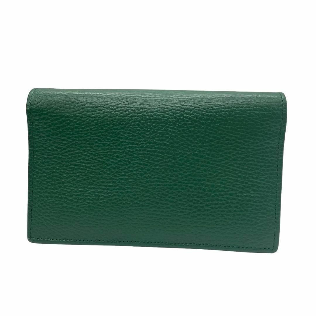 Gucci(グッチ)の美品　GUCCI グッチ　d3 レザー　チェーン　ショルダーウォレット　緑　財布 レディースのトップス(Tシャツ(半袖/袖なし))の商品写真