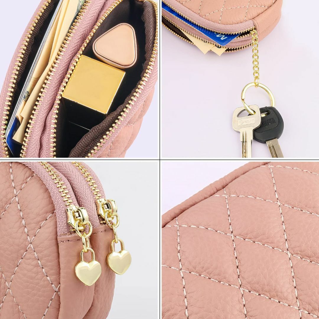 【色:ピンク】小銭入れミニ 本革 財布 レディース ミニウォレット 小さい財布  レディースのバッグ(その他)の商品写真