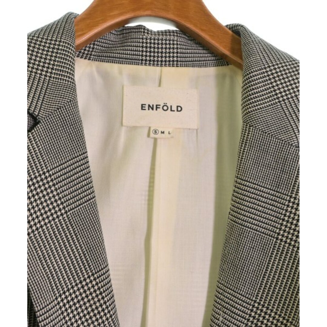 ENFOLD(エンフォルド)のENFOLD エンフォルド チェスターコート S グレーx黒(グレンチェック) 【古着】【中古】 レディースのジャケット/アウター(チェスターコート)の商品写真