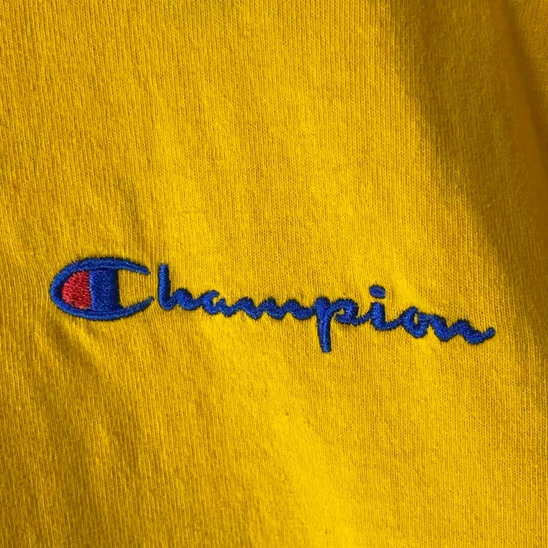 Champion(チャンピオン)のChampion USA古着 ロゴプリントTシャツ ロゴ刺繍 L 黄 メンズ メンズのトップス(Tシャツ/カットソー(半袖/袖なし))の商品写真