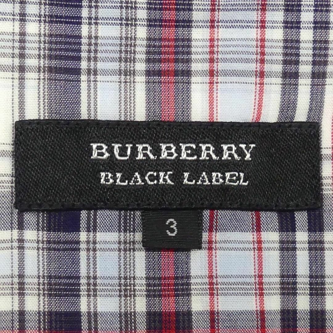 BURBERRY BLACK LABEL(バーバリーブラックレーベル)の廃盤 バーバリーブラックレーベル シャツ L半袖 チェック 刺繍 白 TJ985 メンズのトップス(Tシャツ/カットソー(半袖/袖なし))の商品写真