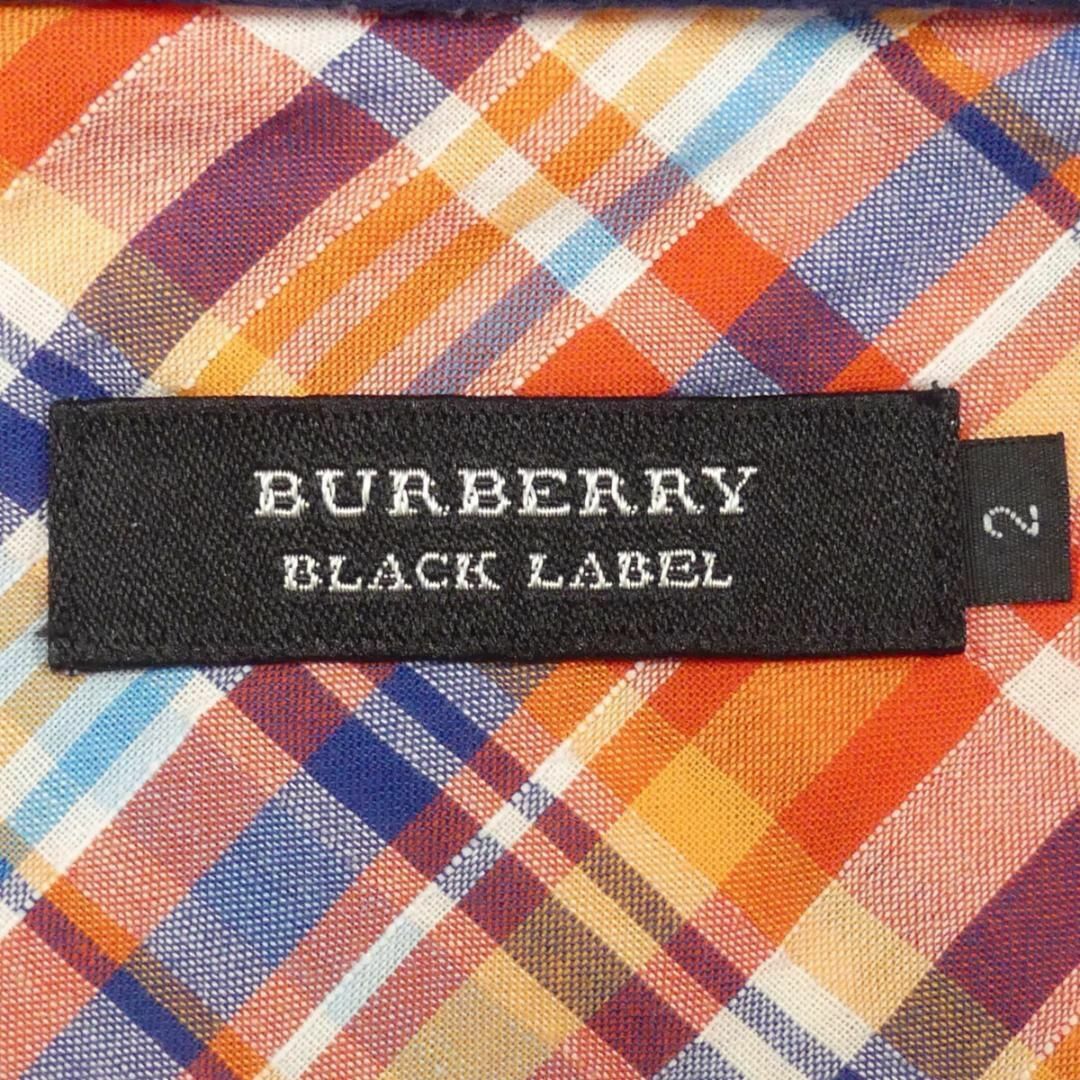 BURBERRY BLACK LABEL(バーバリーブラックレーベル)の廃盤 バーバリーブラックレーベル シャツ M半袖 オレンジ 刺繍 TJ987 メンズのトップス(Tシャツ/カットソー(半袖/袖なし))の商品写真