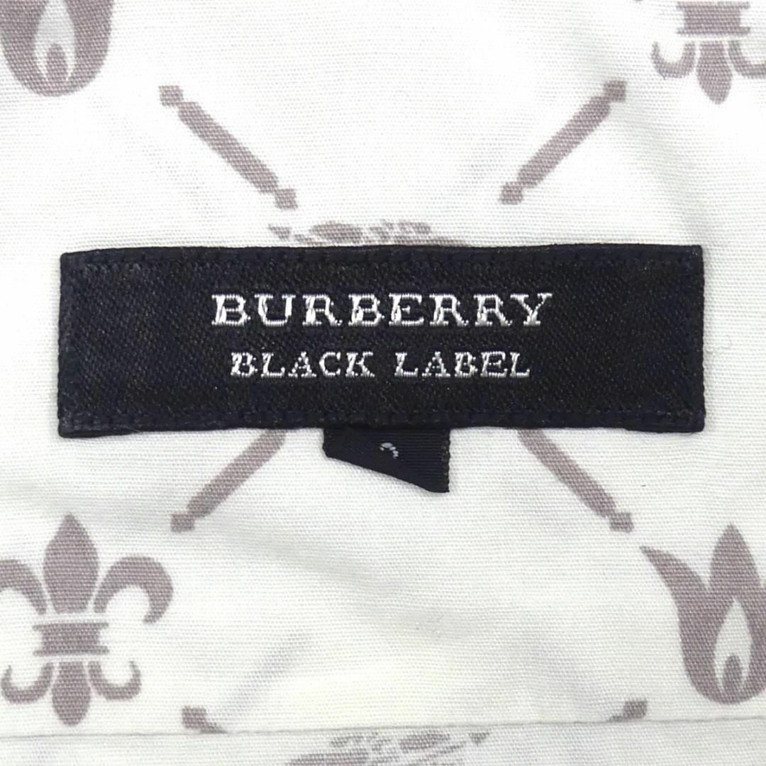 BURBERRY BLACK LABEL(バーバリーブラックレーベル)の廃盤 バーバリーブラックレーベル シャツ M半袖 モノグラム 総柄 白TJ981 メンズのトップス(Tシャツ/カットソー(半袖/袖なし))の商品写真