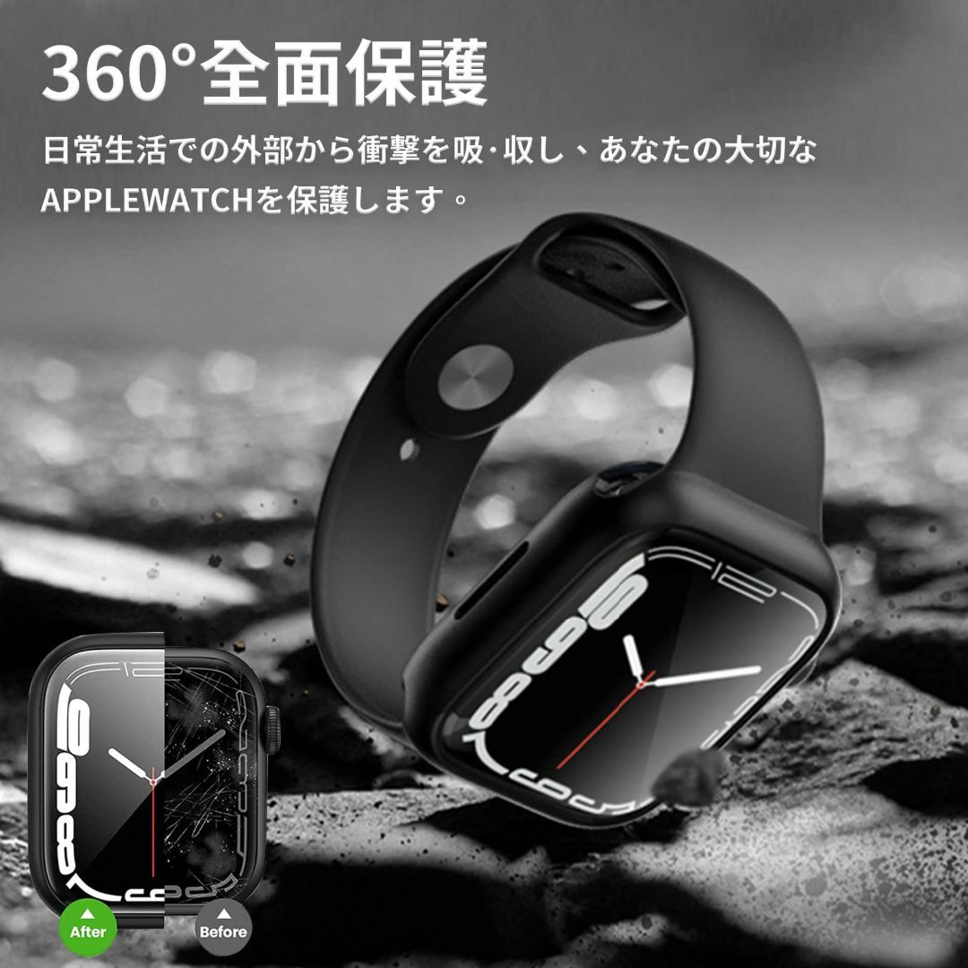 【色: ブラック】ANYOI 対応 Apple Watch ケース 40mm 防 スマホ/家電/カメラのスマホアクセサリー(その他)の商品写真