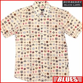 バーバリーブラックレーベル(BURBERRY BLACK LABEL)の廃盤 バーバリーブラックレーベル 日本製 シャツ S モノグラム 半袖TJ980(Tシャツ/カットソー(半袖/袖なし))