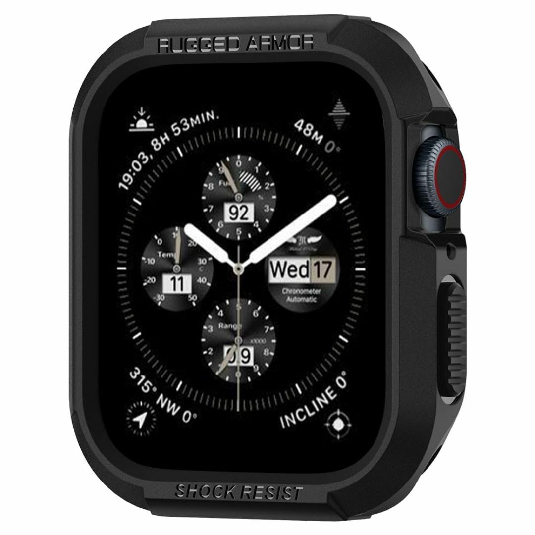 【色: ブラック】Spigen Apple Watch ケース 45mm | 4 スマホ/家電/カメラのスマホアクセサリー(その他)の商品写真
