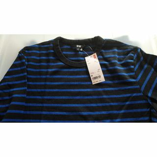 ユニクロ(UNIQLO)のUNIQLO　ウォッシュボーダーＴ　サイズ：Ｍ　未着用・購入時タグ付き　(Tシャツ/カットソー(七分/長袖))