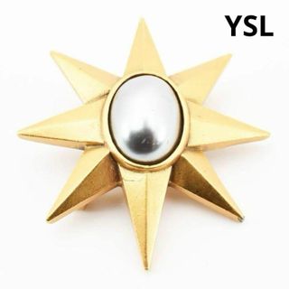 Yves Saint Laurent - イヴサンローラン　星　スター　ブローチ　ゴールド　ストーン　YSL　アクセサリー