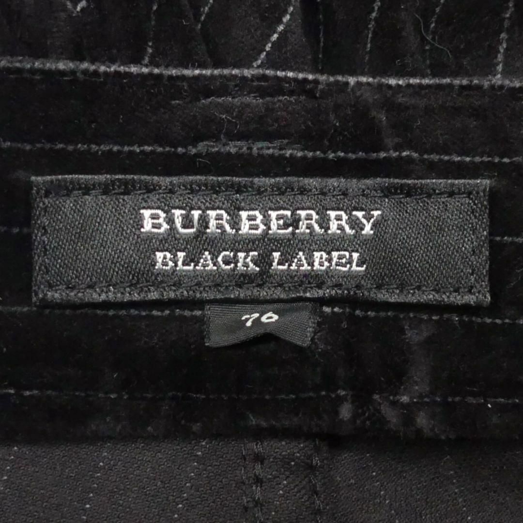 BURBERRY BLACK LABEL(バーバリーブラックレーベル)の廃盤 バーバリーブラックレーベル ストライプパンツ 黒 刺繍 TJ957 メンズのパンツ(チノパン)の商品写真