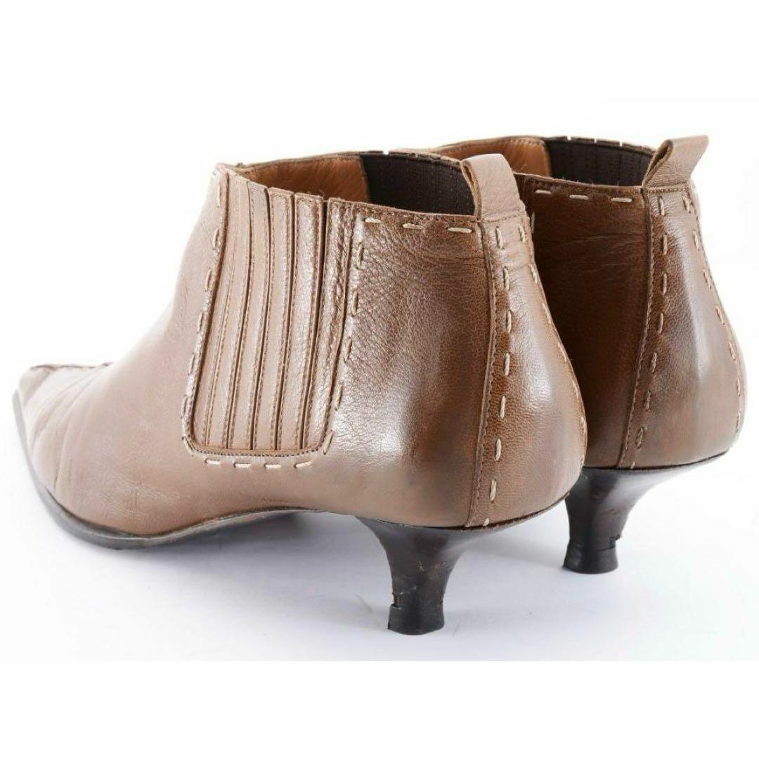 Hermes(エルメス)のエルメス　レザー　ブラウン　ヒール　ショートブーツ　ブーティ　37.5サイズ レディースの靴/シューズ(ブーツ)の商品写真