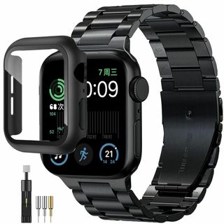 【色: ブラック】[ＦＡＬＳＡＤ] 新型 Apple Watch ステンレス バ(その他)