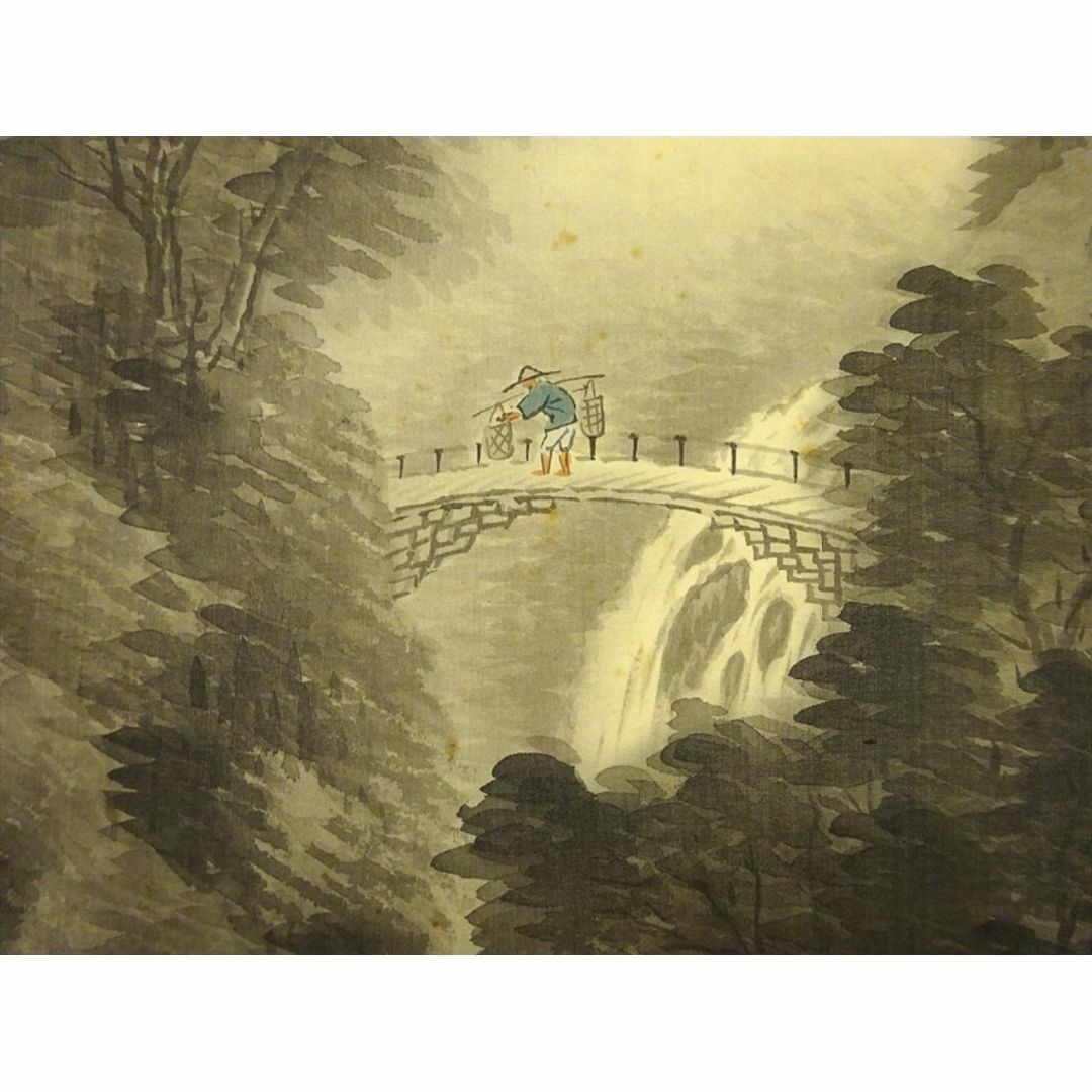 中国画 錦雲 野渡横舟の記載在 絹本彩色画山水図 軸先 木 合箱 61BHkDYW7TL._UF894,1000_QL80_.jpg