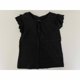 ニシマツヤ(西松屋)の西松屋　袖フリルTシャツ　90㎝　ブラック(Tシャツ/カットソー)