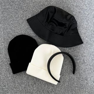 シーイン(SHEIN)のSHEIN 帽子 ニット帽 バケハ セット売り(ニット帽/ビーニー)