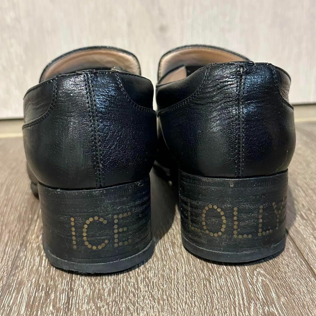 Gucci(グッチ)のグッチ　ICE LOLLY　19AW　ゴールドチェーン　ローファー　黒　レザー レディースの靴/シューズ(スニーカー)の商品写真