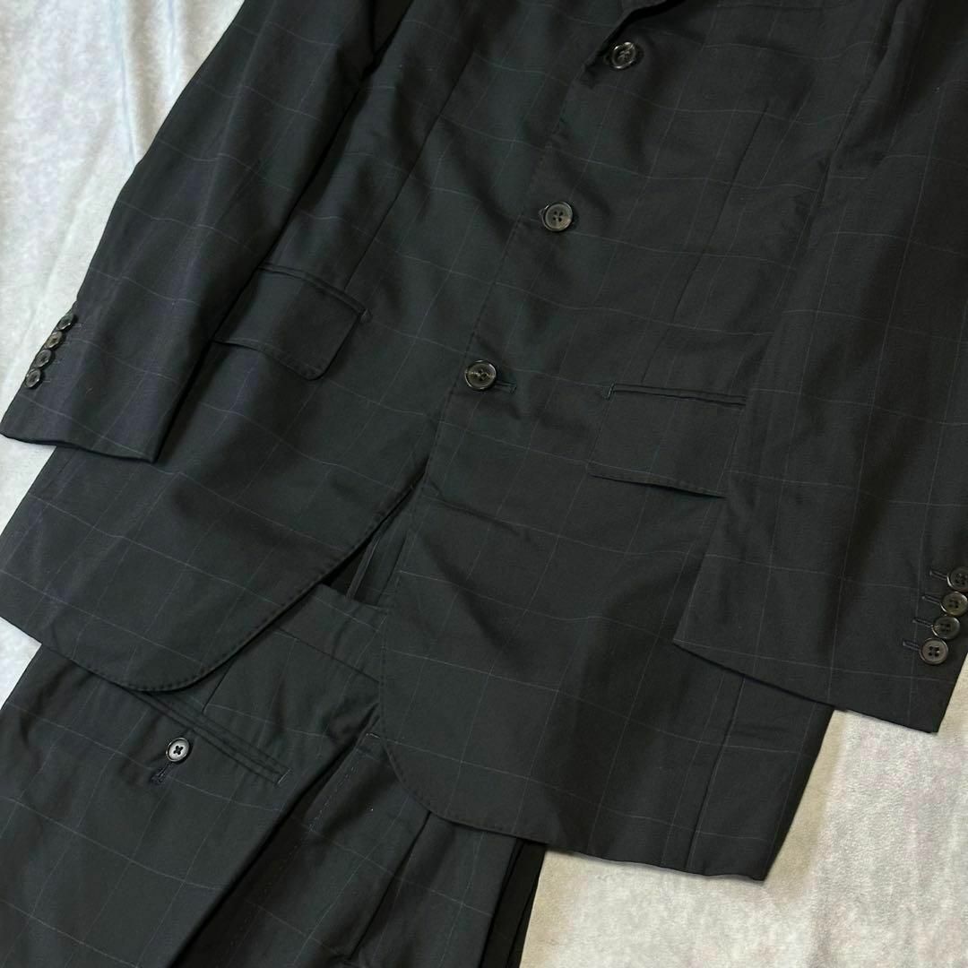 BEAMS F(ビームスエフ)のビームスエフ　リングヂャケット　ウィンドウペンチェック　セットアップスーツ　黒 メンズのスーツ(その他)の商品写真