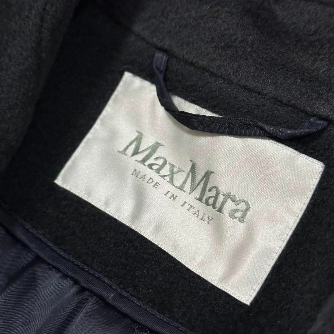 Max Mara(マックスマーラ)のマックスマーラ　マニュエラ　ピュアキャメル　ネイビー　ベルテッドロングコート レディースのジャケット/アウター(ロングコート)の商品写真