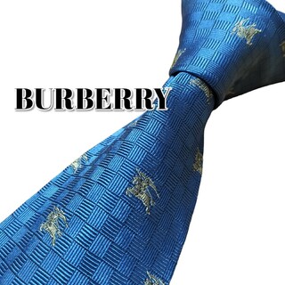 バーバリー(BURBERRY)の★BURBERRY★　バーバリー　ブルー系　総柄　イタリア製(ネクタイ)