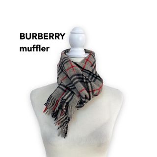 バーバリー(BURBERRY)のBurberry バーバリー　マフラー　ストール　ノバチェック　ウール　グレー(マフラー/ショール)