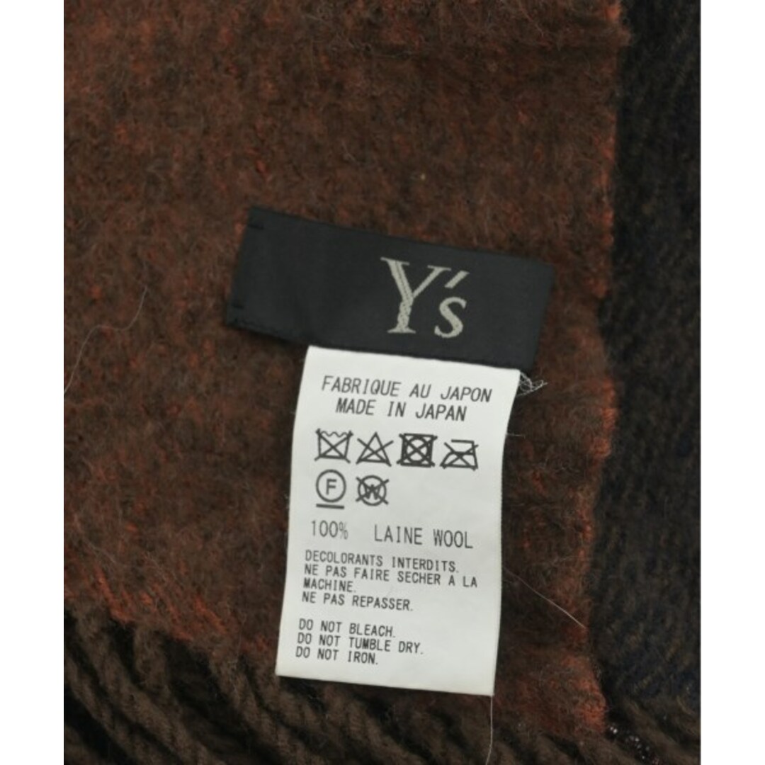 Y's(ワイズ)のY's ワイズ マフラー - 茶系xグレー系 【古着】【中古】 レディースのファッション小物(マフラー/ショール)の商品写真