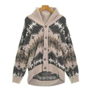 PENDLETON カーディガン S-M ベージュxグレーx白(総柄) 【古着】【中古】