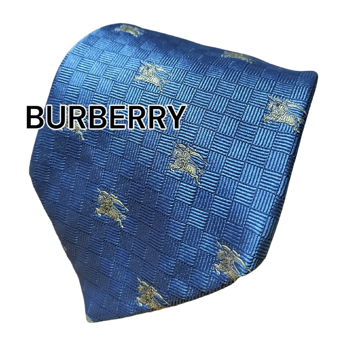 BURBERRY(バーバリー)の【BURBERRY】　バーバリー　ブルー系　総柄　イタリア製 メンズのファッション小物(ネクタイ)の商品写真