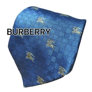 バーバリー(BURBERRY)の【BURBERRY】　バーバリー　ブルー系　総柄　イタリア製(ネクタイ)