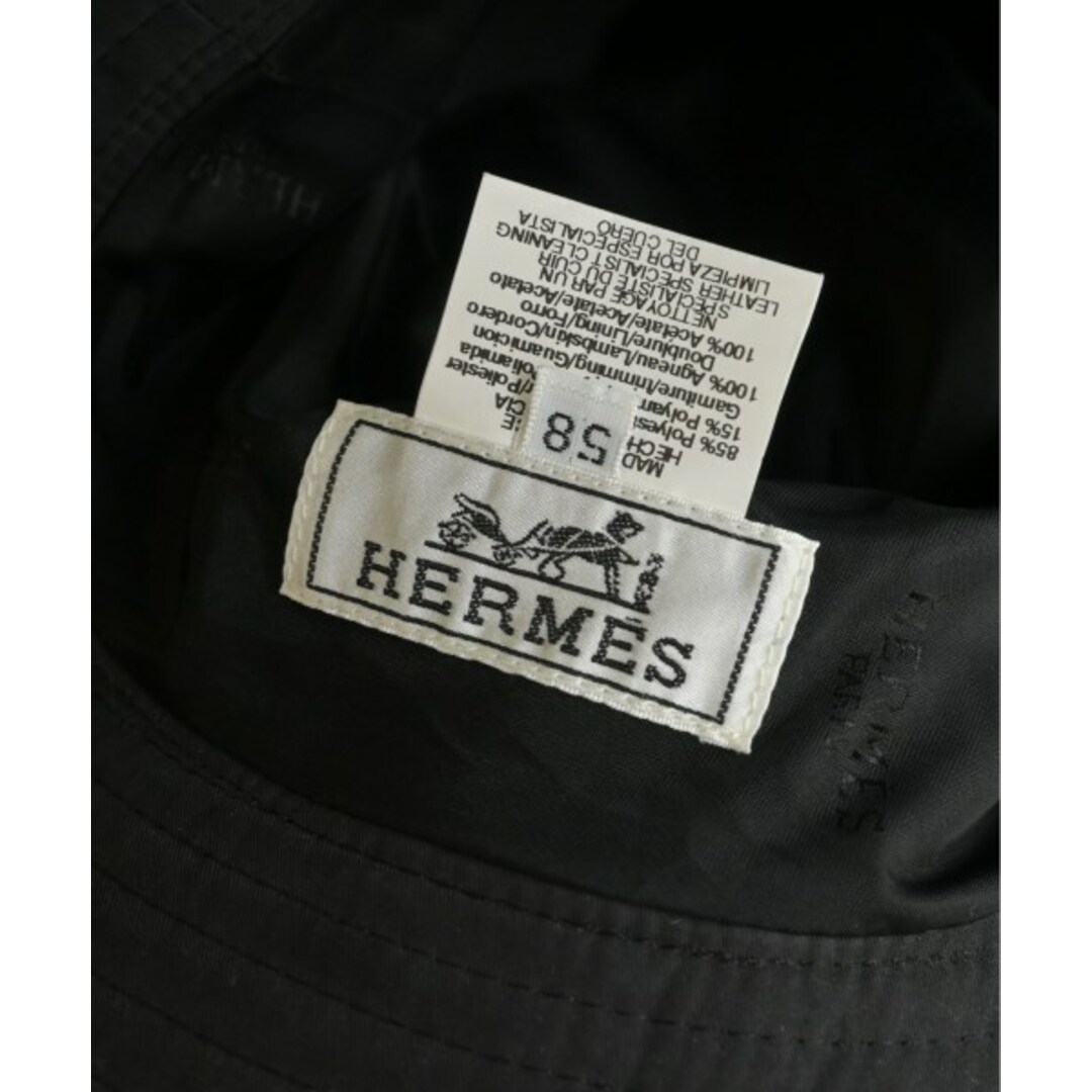 Hermes(エルメス)のHERMES エルメス ハット 58 黒 【古着】【中古】 レディースの帽子(ハット)の商品写真