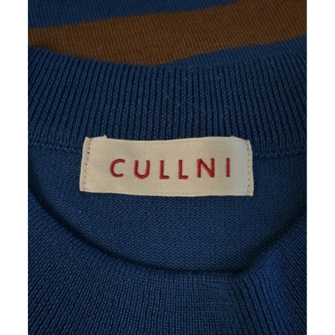 CULLNI クルニ ニット・セーター 2(M位) 青xベージュ 【古着】【中古】 メンズのトップス(ニット/セーター)の商品写真