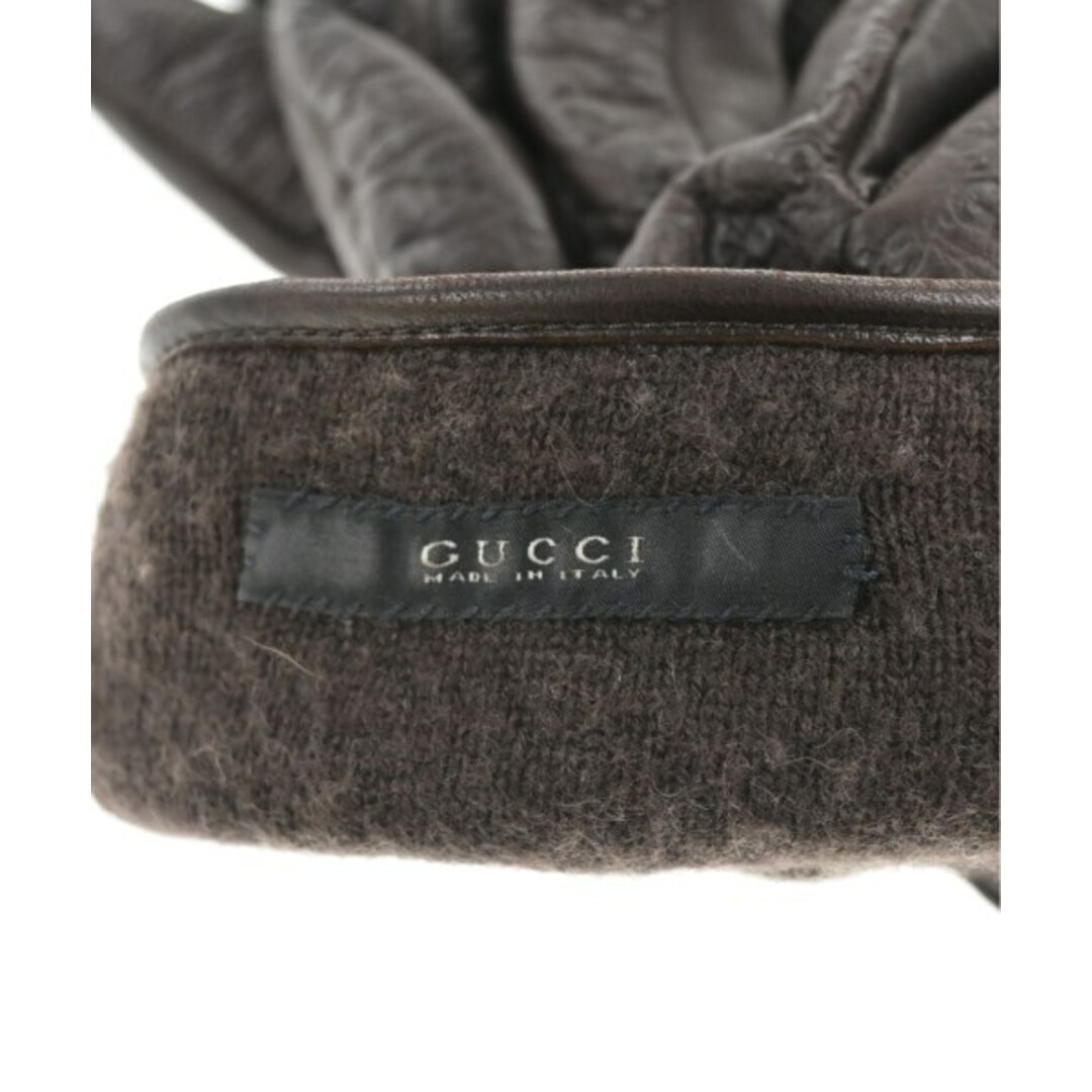 Gucci(グッチ)のGUCCI グッチ 手袋 S 茶 【古着】【中古】 レディースのファッション小物(手袋)の商品写真