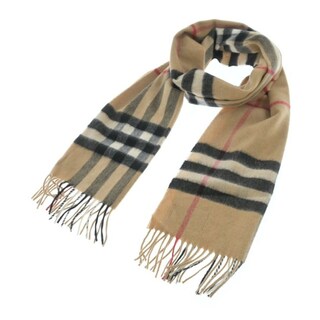 バーバリー(BURBERRY)のBURBERRY バーバリー マフラー - ベージュx黒x赤等(チェック) 【古着】【中古】(マフラー)