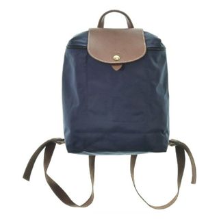 ロンシャン(LONGCHAMP)のLONGCHAMP ロンシャン バックパック・リュック - 紺x茶 【古着】【中古】(リュック/バックパック)