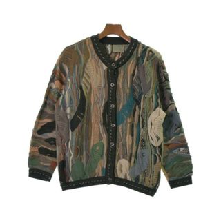 クージー(COOGI)のCOOGI クージー カーディガン SS ベージュxカーキx茶等(総柄) 【古着】【中古】(カーディガン)