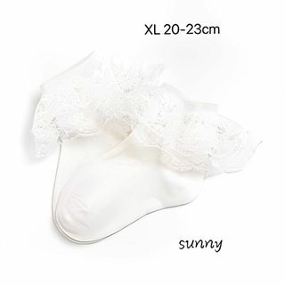 0550XL-1【1足組】レース　フリル　靴下セット キッズソックス 白