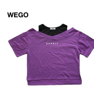 ウィゴー(WEGO)のWEGO ウィゴー　半袖Tシャツ　紫　肩あき(Tシャツ(半袖/袖なし))