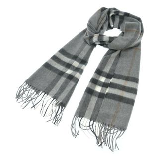 バーバリー(BURBERRY)のBURBERRY バーバリー マフラー - グレーx黒x白系等(チェック) 【古着】【中古】(マフラー)