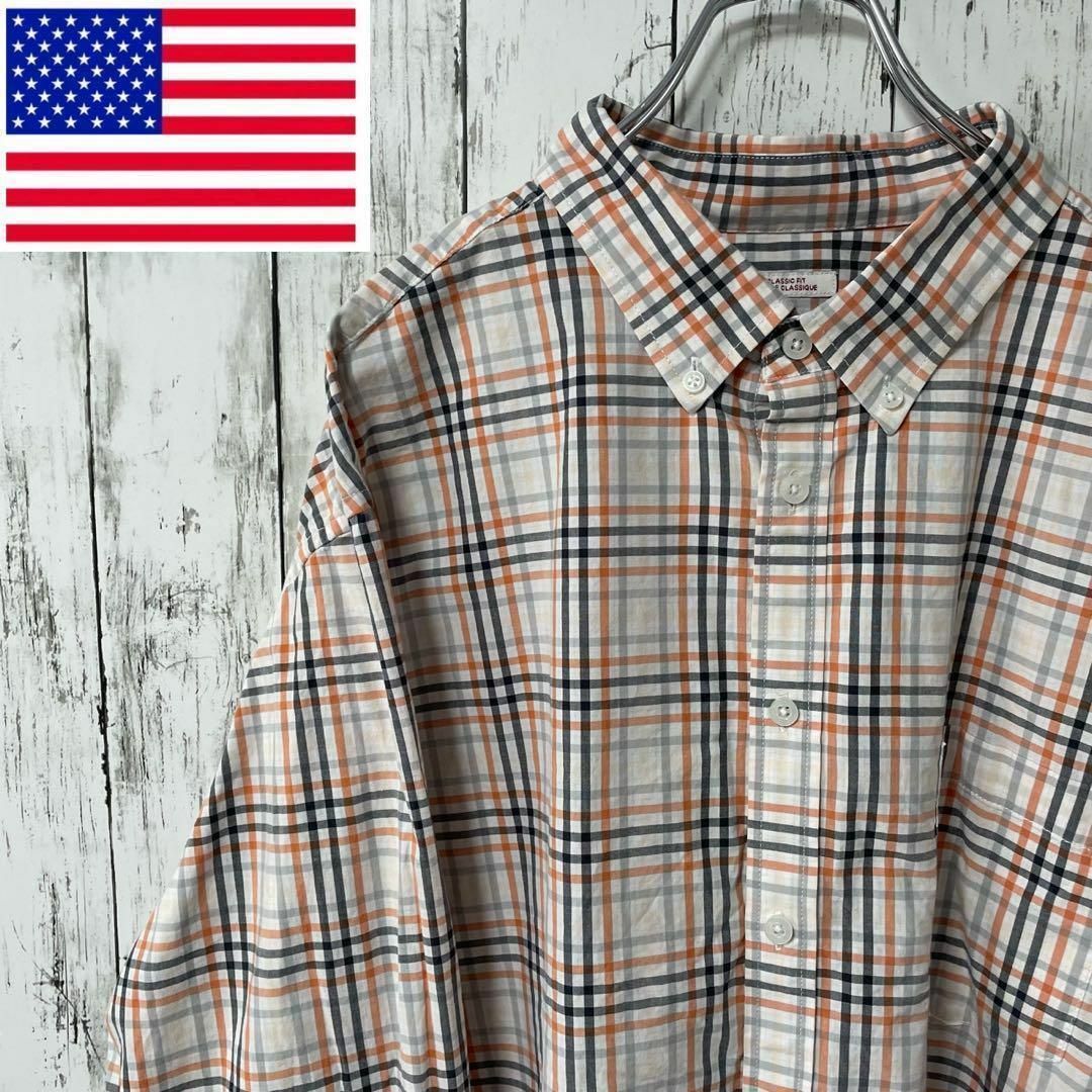 MERONA USA古着 ビックサイズ 長袖チェックシャツ 2XLメンズ メンズのトップス(シャツ)の商品写真