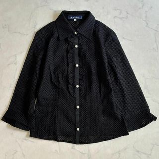 M'S GRACY - 美品♪エムズグレイシー ７分袖ブラウス パール風ボタン カットワーク gq3