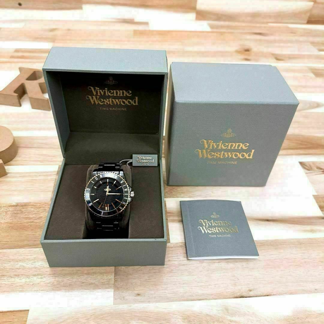 Vivienne Westwood(ヴィヴィアンウエストウッド)の稀少【ヴィヴィアンウエストウッド】セラミック腕時計 VV048GDBK 黒×金 レディースのファッション小物(腕時計)の商品写真