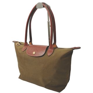 ロンシャン(LONGCHAMP)の良品 ロンシャン プリアージュ M 舟形 トートバッグ カーキ ナイロン 肩掛け(トートバッグ)