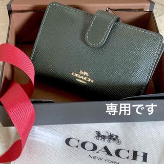 コーチ(COACH)の【コーチ】美品✨財布 折り財布 癒し色 グリーン ターコイズ コンパクト (財布)