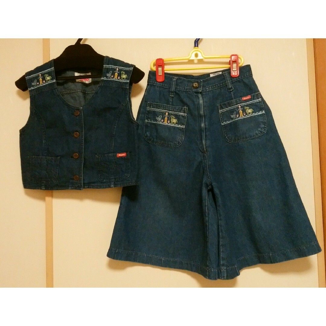 ★レナウン★セットアップ★デニム★キュロット★ベスト★ キッズ/ベビー/マタニティのキッズ服女の子用(90cm~)(スカート)の商品写真