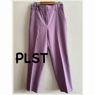 プラステ(PLST)のPLST STYLE  プラステ　リネンブレンドスティックパンツ　ピンク(カジュアルパンツ)