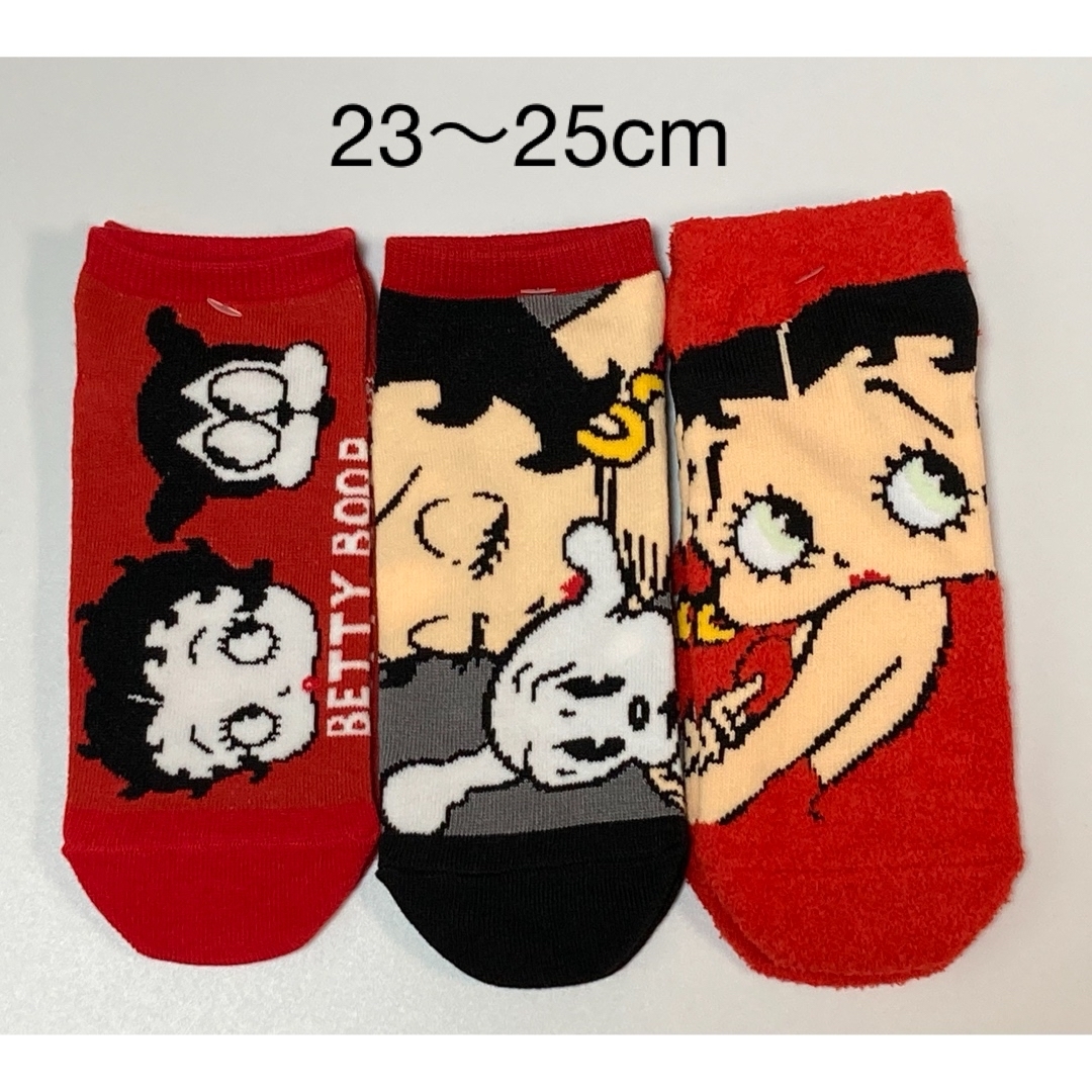 Betty Boop(ベティブープ)の【No.1】② Betty Boop ベティ　靴下　ソックス　3足　レディース レディースのレッグウェア(ソックス)の商品写真